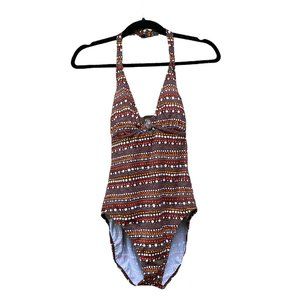 ISLAND ESCAPE Brown Swim Bathing Suit Size 10